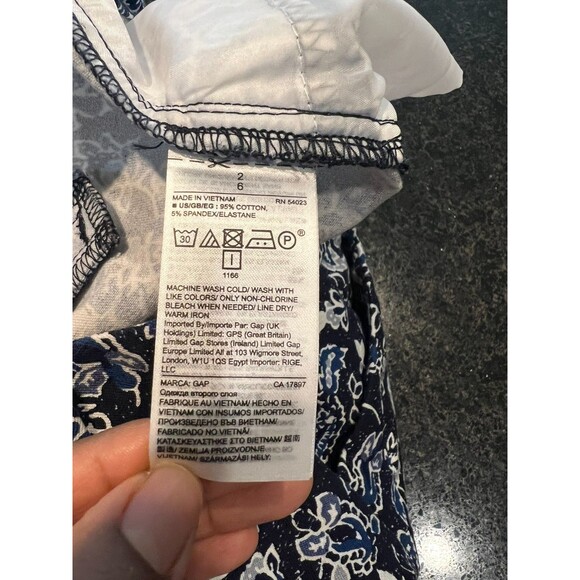 Gap Women's 2 Blue Floral Signature Skinny Ankle Pants M - Picture 8 of 16